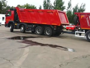 Работа водителя самосвала MAN c прицепом TRAL
